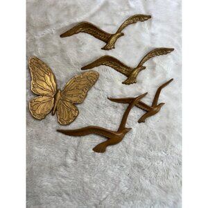 Homco bird & butterfly wall art colored lot